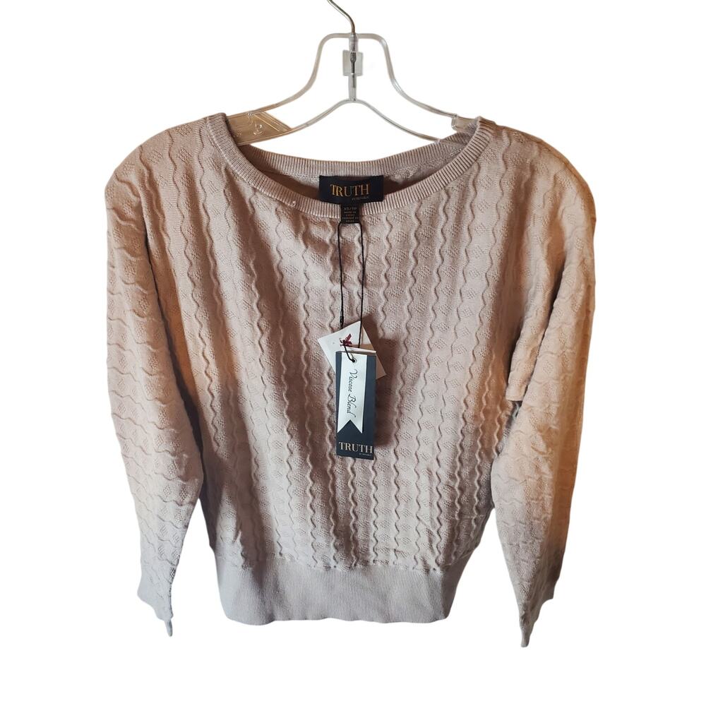 Truth by Republic Stone Viscose Blend Textured Sweater, NWT, XS